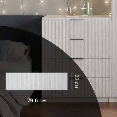 Фасад комода Лион Висла 79.6x22x1.7 см МДФ цвет белый