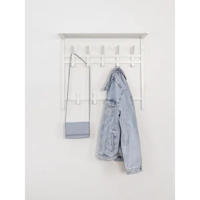 Вешалка настенная для одежды с полкой Торонто 22 14 крючков 67x51.5x27 см цвет белый