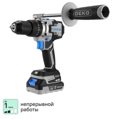 Дрель-шуруповерт аккумуляторная бесщеточная Deko ZKCD20VPRO, 20 В Li-ion 2x3 Ач