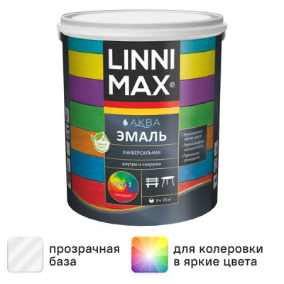 Эмаль универсальная Linnimax Аква глянцевая цвет белый база 1 2.5 л