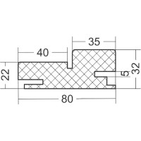 Дверная коробка телескопическая Палладиум 80x32x2100 мм ПВХ-ламинация Софт Милк (комплект 2.5 шт.)