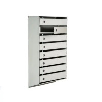 Почтовый ящик секционный вертикальный 8, металл, цвет серый