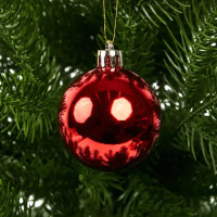 Набор новогодних шаров Christmas ø5-6 см полистирол цвет красный матовый 25 шт.
