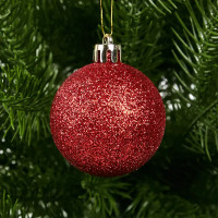 Набор новогодних шаров Christmas ø5-6 см полистирол цвет красный матовый 25 шт.