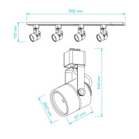 Трековая система освещения Apeyron однофазная 4 лампы GU10 16-79 1 м 16 м2 цвет белый