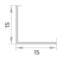 Угол ПВХ 15x15x2700 мм белый