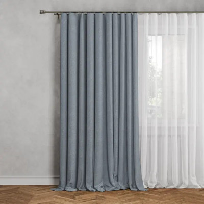 Штора на ленте блэкаут Кирустик 160x260 см цвет серый
