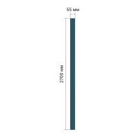 Профиль для стеновой панели МДФ Вэйв синий 2700x55x16 мм 0.149 м²