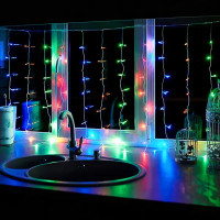 Гирлянда светодиодная Занавес Дождь 1.5x1 м 96 LED, ПВХ, мультисвет
