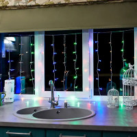 Гирлянда светодиодная Занавес Дождь 1.5x1 м 96 LED, ПВХ, мультисвет