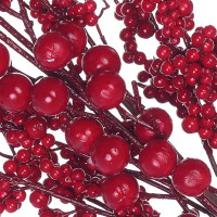 Новогоднее украшение Ветка 70x35 см цвет красный
