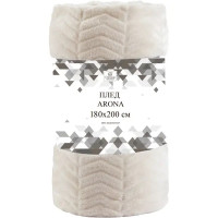 Плед Arona 180x200 см велсофт цвет серо-бежевый