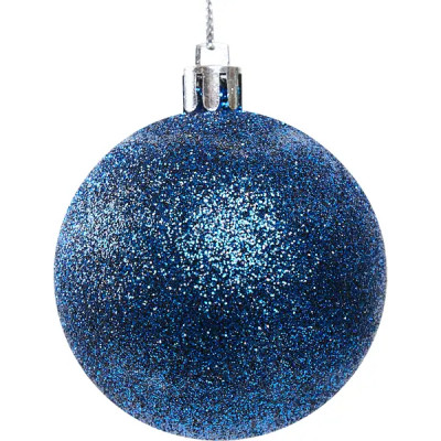 Набор новогодних шаров Christmas ø6 см пластик цвет синий 18 шт.
