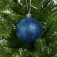 Набор новогодних шаров Christmas ø6 см пластик цвет синий 18 шт.