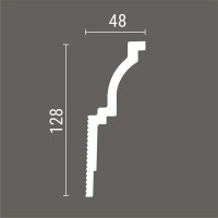 Плинтус потолочный полистирол для натяжного потолка Дизайн белый 50x130x2000 мм