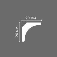 Плинтус потолочный Design 1 полистирол 20x20x2000 мм белый