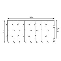 Электрогирлянда комнатная Uniel Занавес 3x2 м янтарный цвет света 8 режимов