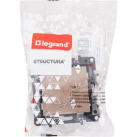 Переключатель встраиваемый Legrand Structura 1 клавиша с подсветкой, цвет шампань
