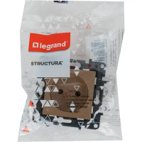 Розетка встраиваемая Legrand Structura без заземления, цвет шампань