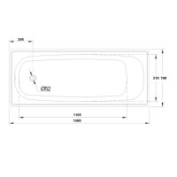 Ванна Alcora стальная 150x70 см ножки в комплекте