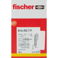 Дюбель-гвоздь грибовидный Fischer 6x40 мм, 50 шт.