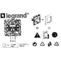 Розетки встраиваемые Legrand Structura с заземлением, цвет белый, 6 шт.