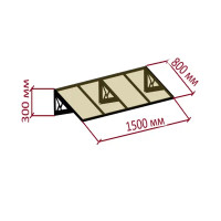 Козырек YS1501 железо 150x80x30 мм черный