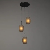 Люстра потолочная Софт Трио 3 лампы 9 м² цвет черный/коричневый