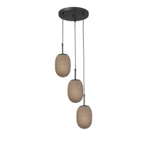 Люстра потолочная Софт Трио 3 лампы 9 м² цвет черный/коричневый