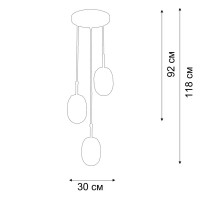 Люстра потолочная Грейс Трио 3 лампы 9 м² цвет черный/белый