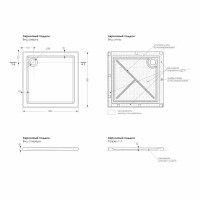 Душевой поддон Metakam Apart квадратный акриловый 80x80 см