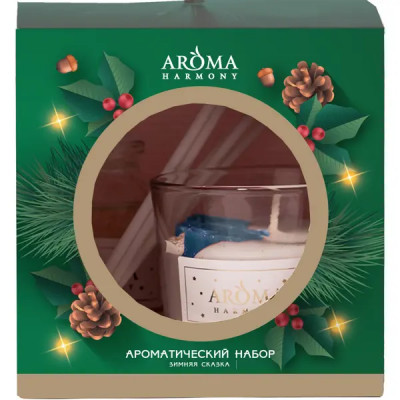 Свеча в стакане ароматическая Aroma Harmony Зимняя сказка 10 см цвет зеленый