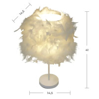 Лампа настольная Tendenza TZ-LL015 с перьями под лампу с выключателем цвет белый