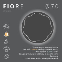 Зеркало для ванной Omega Glass Fiore SD103 70 см круглое с подсветкой