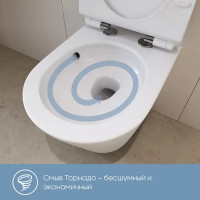 Комплект инсталляция с унитазом Tece Aqd Ovot S955203OV0110, с микролифтом, клавиша цвет белый