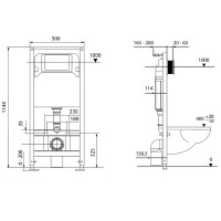 Комплект инсталляция с унитазом Tece Aqd Ovot S955203OV0110, с микролифтом, клавиша цвет белый