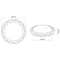 Светильник настенно-потолочный светодиодный Lumin Arte Polaris CLL50 90 Вт с пультом управления 58 м² регулируемый белый свет цвет белый