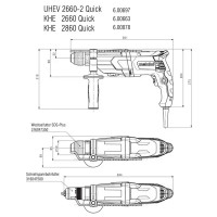 Перфоратор SDS-plus Metabo KHE2660 Quick, 600663950, 850 Вт, 3 Дж
