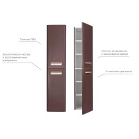 Пенал для ванной Гарда подвесной 160x35 см цвет коричневый