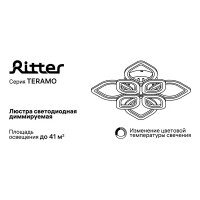 Светильник потолочный светодиодный Ritter Teramo с пультом управления 41 м² регулируемый белый свет цвет белый