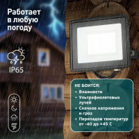 Прожектор светодиодный уличный Эра LPR-024-050 50 Вт 6500К IP65 нейтральный белый свет