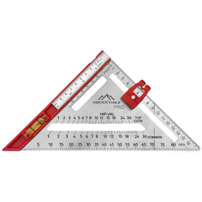 Угольник многофункциональный 6в1 Vertextools 3046-2, 180 мм