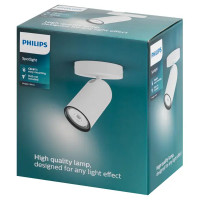 Спот поворотный Philips Pongee 1 лампа GU10 1 м² цвет белый