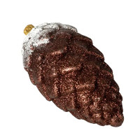 Новогоднее украшение Шишка 10x7 см цвет коричневый