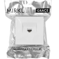 Розетка компьютерная встраиваемая Mirkl Grace RJ45 цвет белый