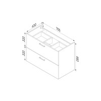 Корпус тумбы подвесной AM.PM Force M9FCFUX0802WM 66x76.5x44.6 см цвет белый матовый