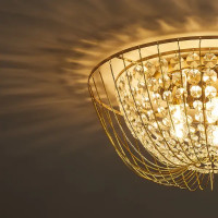 Люстра потолочная Crystal Pava FR1016CL-06G 6 ламп 24 м² цвет золотистый