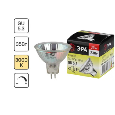 Лампа галогеновая Эра GU5.3-35W-230V-CL GU5.3 230 В 35 Вт капсула 600 лм