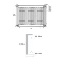 Радиатор панельный Steel PB-22-5-08 22 500x800 боковое подключение сталь белый