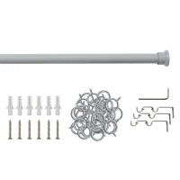 Карниз для штор раздвижной однорядный КРОЗС-160-300 160-300 см железо цвет серый
